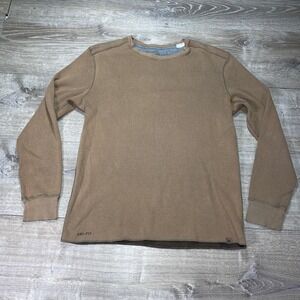 Nike ACG Shirt Mens Medium Brown Dri-Fit Waffle Thermal Knit Base Layer